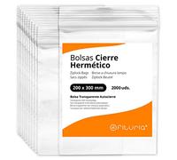 Bolsas con Cierre Hermético de Plástico Transparentes Ideales para Congelar Alimentos, Guarda Documentos, Bolsas Reutilizables y de Conservación - Ofituria (2000 Bolsas, 200 x 300 mm)