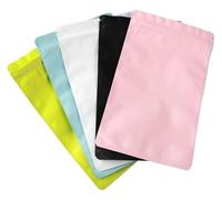 Bolsas con cierre hermético y parte superior plana Paquete plano de bolsas de papel de aluminio Mylar de 50 tamaños múltiples multicolores(Pink,10x18cm)