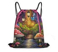 Bolsas con Cordón Arte Mágico Y Alucinógeno De Mariposas con Hongos para Una Comodidad Total Bolsa De Cuerda Ajustable Mochila con Cordón Plegable Mochila Cuerdas para Playa Escuela Natación