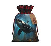 Bolsas con cordón con estampado de ballenas asesinas, bolsa de bocadillos de caramelos, bolsas reutilizables para envolver y almacenar, talla M