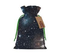 Bolsas con cordón con estampado de cúmulos de estrellas y galaxias, bolsas de regalo reutilizables con cordón, perfectas para vacaciones y fiestas