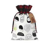 Bolsas con cordón con estampado de erizo, bolsa de bocadillos de caramelos, bolsas reutilizables para envolver y almacenar, talla M