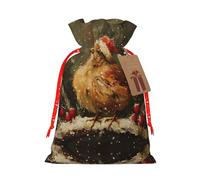 Bolsas con cordón con estampado de Feliz Navidad, bolsas de regalo reutilizables con cordón, perfectas para vacaciones y fiestas