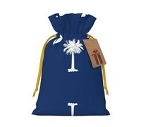 Bolsas con cordón con estampado de la bandera de Carolina del Sur, bolsas de regalo reutilizables con cordón, perfectas para vacaciones y fiestas