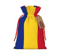 Bolsas con cordón con estampado de la bandera de Rumania, bolsas de regalo reutilizables con cordón, perfectas para vacaciones y fiestas