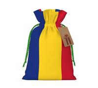 Bolsas con cordón con estampado de la bandera de Rumania, bolsas de regalo reutilizables con cordón, perfectas para vacaciones y fiestas
