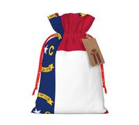 Bolsas con cordón con estampado de la bandera del estado de Carolina del Norte, bolsas de regalo reutilizables con cordón, perfectas para vacaciones y fiestas