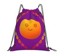Bolsas con cordón con estampado naranja sonriente, mochilas deportivas y de gimnasio, perfectas para baloncesto, yoga, viajes y mucho más
