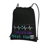 Bolsas con Cordón Concientización sobre La Prevención del Suicidio Bolsa De Cuerdas Plegable Mochila Cuerdas Moda Bolsa De Cuerda para Playa Natación Escuela