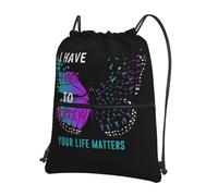 Bolsas con Cordón Concientización sobre La Prevención del Suicidio Mochila con Cordón Durable Drawstring Bag Ajustable Bolsa De Cuerdas para Playa Vacaciones Escuela