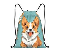 Bolsas con Cordón Corgi Lindo Perro Bolsa De Cuerdas Ajustable Mochila Cuerdas Moda Bolsa De Cuerda para Playa Gimnasio Vacaciones