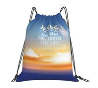 Bolsas con Cordón Cristo Drawstring Bag Ajustable Mochila con Cordón Durable Bolsa De Cuerdas para Vacaciones Gimnasio Escuela