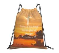 Bolsas con Cordón Cristo Drawstring Bag Durable Mochila con Cordón Luz Bolsa De Cuerdas para Natación Gimnasio Playa