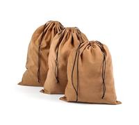 Bolsas con cordón de Ante Color café, Bolsa Tela Suave Varios tamaños for Almacenamiento Joyas, Organizador Embalaje Viaje, 5 uds(40x50cm)