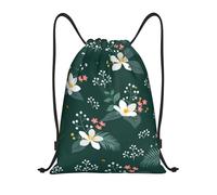 Bolsas con cordón de impresión floral bolsa de deporte bolsa de gimnasio bolsa de cordón bolsa de la cadena de compras, Patrón de flores, M