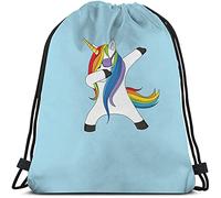 Bolsas con cordón de unicornio Mochila Bolsa Dabbing Dab Dance Art Funny Animal Cool Sunglass Hip Hop Style Unique Sport Gym Saco Bolsa con cordón Bolsa de cuerda Bolsa de yoga para hombres Mujeres