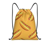 Bolsas con Cordón Estampado De Perrito Caliente Amarillo Mochila Cuerdas Ajustable Mochila con Cordón Luz Bolsa De Cuerdas para Escuela Gimnasio Playa