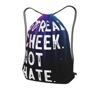 Bolsas con Cordón Extiende La Mejilla, No El Odio Mochila Cuerdas Durable Drawstring Bag Ajustable Bolsa De Cuerdas para Vacaciones Escuela Playa