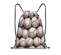 Bolsas con Cordón Fotografía De Pelotas De Béisbol En Patrón De Cuadrícula. Bolsa De Cuerda Moda Mochila con Cordón Durable Bolsa De Cuerdas para Vacaciones Gimnasio Escuela