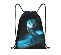 Bolsas con Cordón Fotografía De Primer Plano De Una Serpiente Azul Bolsa De Cuerdas Ajustable Mochila Cuerdas Plegable Drawstring Bag para Vacaciones Escuela Gimnasio