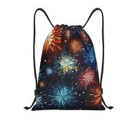 Bolsas con Cordón Geometrías Artísticas Fuegos Artificiales Backpack Durable Bolsa De Cuerdas Moda Mochila con Cordón para Gimnasio Escuela Playa