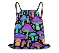 Bolsas con Cordón Gótico, Psicodélico, Alucinógeno, Hongo Mágico Mochila con Cordón Plegable Drawstring Bag Ajustable Bolsa De Cuerda para Vacaciones Playa Natación