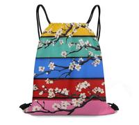 Bolsas con Cordón Hermosa Rama De Cerezo En Flor Mochila Cuerdas Moda Mochila con Cordón Durable Bolsa De Cuerda para Escuela Gimnasio Playa