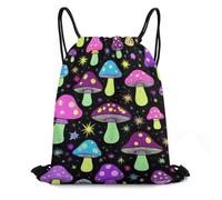 Bolsas con Cordón Hongo Mágico Gótico Alucinógeno Mochila con Cordón Plegable Drawstring Bag Moda Mochila Cuerdas para Vacaciones Escuela Gimnasio
