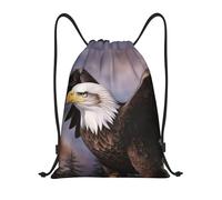 Bolsas con Cordón Impresión De Águila Calva Drawstring Bag Ajustable Bolsa De Cuerdas Moda Bolsa De Cuerda para Vacaciones Gimnasio Escuela