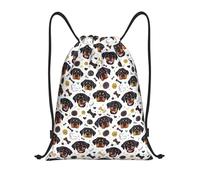 Bolsas con Cordón Impresión Linda del Perro Rottweiler Mochila Cuerdas Ajustable Bolsa De Cuerda Luz Drawstring Bag para Gimnasio Vacaciones Playa
