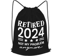 Bolsas con Cordón Jubilado 2024 Ya No Es Mi Problema Mochila con Cordón Plegable Drawstring Bag Ajustable Mochila Cuerdas para Natación Vacaciones Escuela