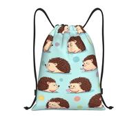 Bolsas con Cordón Lindo Erizo De Lunares Mochila con Cordón Moda Mochila Cuerdas Durable Bolsa De Cuerdas para Playa Gimnasio Vacaciones