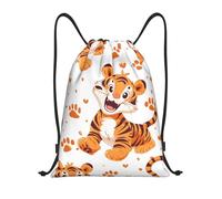 Bolsas con Cordón Lindo Estampado De Tigre Mochila con Cordón Luz Bolsa De Cuerda Ajustable Bolsa De Cuerdas para Playa Gimnasio Vacaciones
