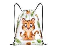 Bolsas con Cordón Lindo Estampado De Tigre Mochila con Cordón Plegable Bolsa De Cuerdas Ajustable Bolsa De Cuerda para Vacaciones Gimnasio Escuela