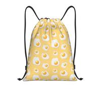 Bolsas con Cordón Lindo Huevo Frito Amarillo Mochila Cuerdas Luz Bolsa De Cuerda Durable Drawstring Bag para Playa Escuela Gimnasio