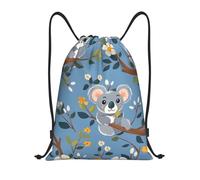 Bolsas con Cordón Lindo Koala con Flores De Animales Bolsa De Cuerdas Ajustable Bolsa De Cuerda Plegable Mochila con Cordón para Playa Vacaciones Escuela