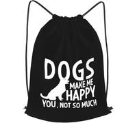 Bolsas con Cordón Los Perros Me Hacen Feliz, Tú No Tanto Bolsa De Cuerda Luz Drawstring Bag Ajustable Mochila con Cordón para Playa Natación Vacaciones