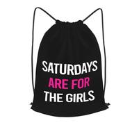 Bolsas con Cordón Los Sábados Son para Las Chicas. Mochila con Cordón Luz Drawstring Bag Moda Bolsa De Cuerdas para Natación Gimnasio Playa