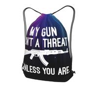 Bolsas con Cordón Mis Armas No Son Una Amenaza A Menos Que Tú Lo Seas. Mochila con Cordón Plegable Bolsa De Cuerda Ajustable Bolsa De Cuerdas para Playa Escuela Natación