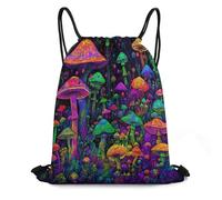 Bolsas con Cordón Moda Resistente Arte De Hongos Psicodélicos Bolsa De Cuerda Moda Mochila con Cordón Durable Mochila Cuerdas para Playa Gimnasio Escuela