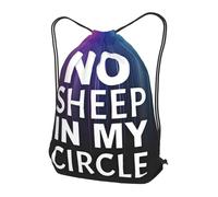 Bolsas con Cordón No Hay Ovejas En Mi Círculo Bolsa De Cuerdas Plegable Mochila Cuerdas Durable Mochila con Cordón para Escuela Playa Natación
