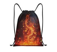 Bolsas con Cordón Nota Musical De Llama Roja Mochila Cuerdas Plegable Bolsa De Cuerda Ajustable Drawstring Bag para Playa Escuela Gimnasio