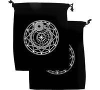 Bolsas con Cordón para Barajas de Tarot 2 Unidades de Flanela Negra