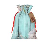 Bolsas con cordón para puerta de granero verde azulado, con estampado floral, bolsas de aperitivos, bolsas de almacenamiento para envolver regalos, decoraciones de fiesta