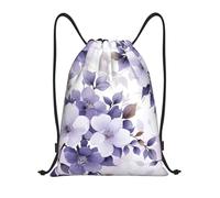 Bolsas con Cordón Patrón De Flor Púrpura Backpack Ajustable Bolsa De Cuerdas Luz Bolsa De Cuerda para Escuela Gimnasio Playa