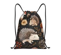 Bolsas con Cordón Patrón De Hongo Erizo Mochila con Cordón Durable Drawstring Bag Moda Backpack para Vacaciones Escuela Playa