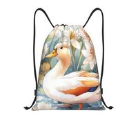 Bolsas con Cordón Patrón De Pato En Acuarela Mochila Cuerdas Ajustable Drawstring Bag Moda Bolsa De Cuerda para Vacaciones Escuela Gimnasio