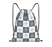 Bolsas con cordón personalizadas con el símbolo de la masonería para compras yoga gimnasio deportes y más.