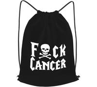 Bolsas con Cordón Que Se Joda La Calavera Y Los Huesos Cruzados De Cancer Drawstring Bag Ajustable Mochila con Cordón Durable Bolsa De Cuerdas para Escuela Vacaciones Gimnasio