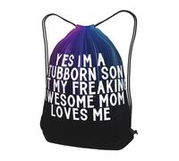 Bolsas con Cordón Sí, Soy Un Hijo Terco, Pero Mi Increíble Madre Me Ama. Mochila con Cordón Plegable Mochila Cuerdas Durable Bolsa De Cuerdas para Natación Vacaciones Playa